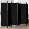 vidaXL 6-tlg. Paravent Schwarz 300x200 cm Stoff