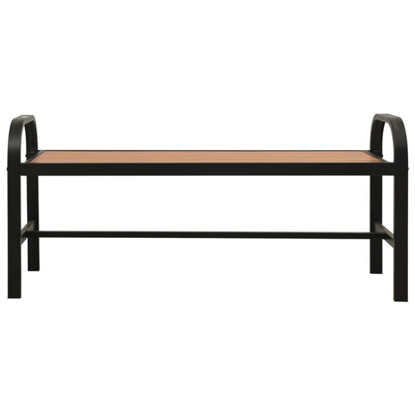 vidaXL Gartenbank 124,5 cm Stahl und WPC Braun und Schwarz
