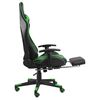 vidaXL Gaming-Stuhl mit Fu&szlig;st&uuml;tze Drehbar Gr&uuml;n PVC