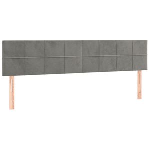 vidaXL Kopfteile Hellgrau 180x5x78/88 cm Samt