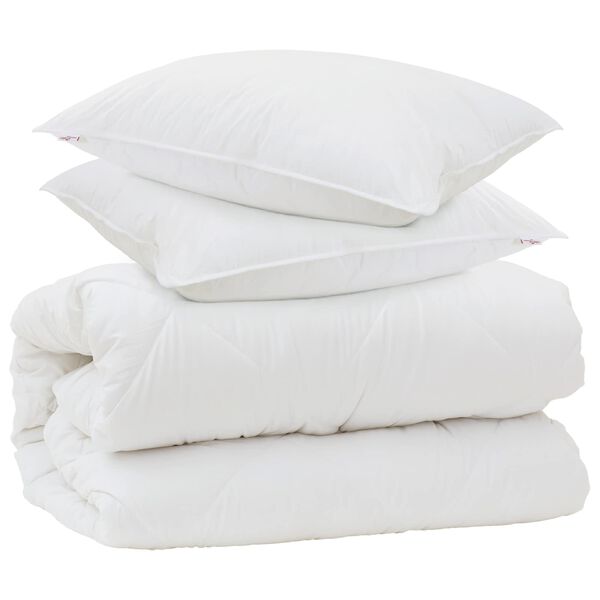 vidaXL Decke mit Kissen mit Kissen 3 pcs Wei&szlig; Mikrofaser