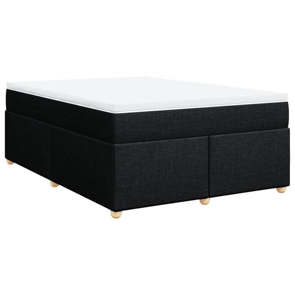 vidaXL Boxspringbett mit Matratze Schwarz 140x190 cm Stoff