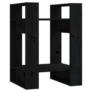 vidaXL B&uuml;cherregal/Raumteiler Schwarz 41x35x57 cm Massivholz Kiefer