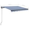 vidaXL Markise Manuell Einziehbar mit LED 350x250 cm Blau und Wei&szlig;