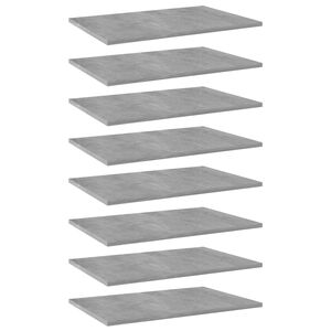 vidaXL B&uuml;cherregal-Bretter 8 Stk. Betongrau 60x40x1,5 cm Holzwerkstoff