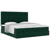 vidaXL Ottoman-Bett mit Matratzen Dunkelgr&uuml;n 200x200 cm Samt