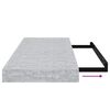 vidaXL Schweberegale 2 Stk. Betongrau 60x23,5x3,8 cm MDF