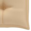 vidaXL Gartenbank mit Beige Auflage 112 cm Massivholz Teak