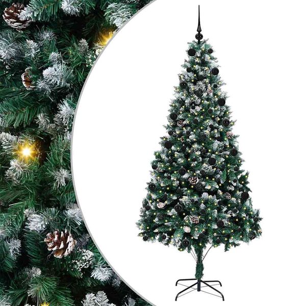 vidaXL K&uuml;nstlicher Weihnachtsbaum mit 300 LEDs mit St&auml;nder Gr&uuml;n 210 cm