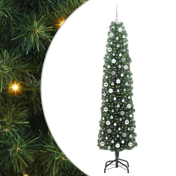 vidaXL K&uuml;nstlicher Weihnachtsbaum mit 300 LEDs mit St&auml;nder Gr&uuml;n 210 cm