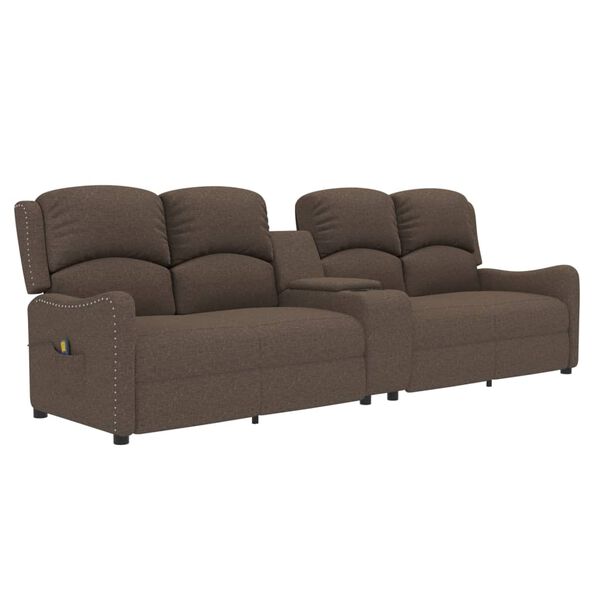 vidaXL 4-Sitzer Massagesessel mit Getränkehalter Taupe Stoff