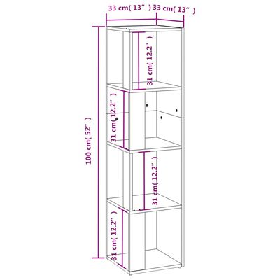 vidaXL Eckregal Grau Sonoma 33x33x132 cm Holzwerkstoff