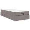 vidaXL Bettgestell mit Matratze 2 Stk. Taupe Stoff