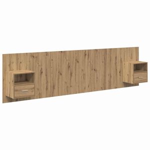 vidaXL Kopfteil mit Schrank 3 pcs Artisan-Eiche Holzwerkstoff