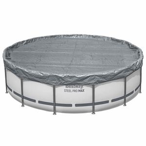 Bestway Poolabdeckung &Oslash;3,05 m Rund Polyester Grau