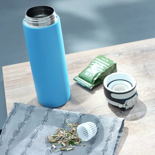 Leifheit Thermosflasche Flip 600 ml Wasserblau
