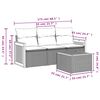 vidaXL 4-tlg. Garten-Sofagarnitur mit Kissen Beige Poly Rattan
