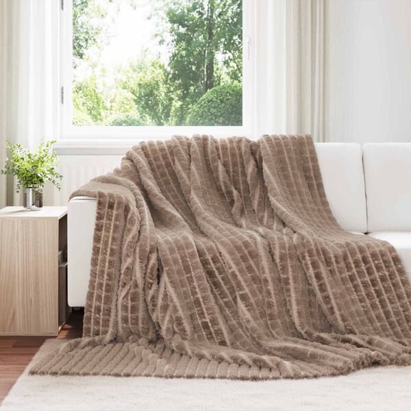 vidaXL &Uuml;berwurfdecke Kamel 240 x 220 cm Fleece