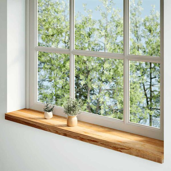 vidaXL Fensterb&auml;nke 2 Stk. Hellbraun 160x20x2 cm Massivholz Eiche
