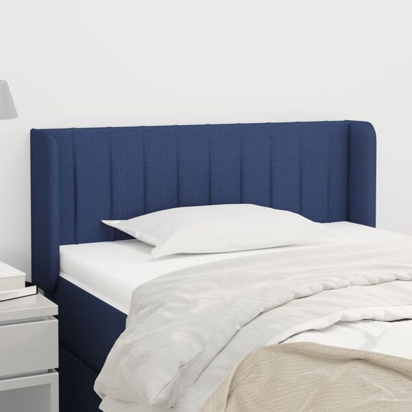 vidaXL Kopfteil mit Ohren Blau 83x16x78/88 cm Stoff