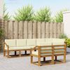vidaXL Outdoor-Sofagarnitur mit Kissen 8 pcs Natur und Creme