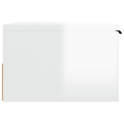 vidaXL Wand-Nachttische 2 Stk. Hochglanz-Weiß 34x30x20 cm