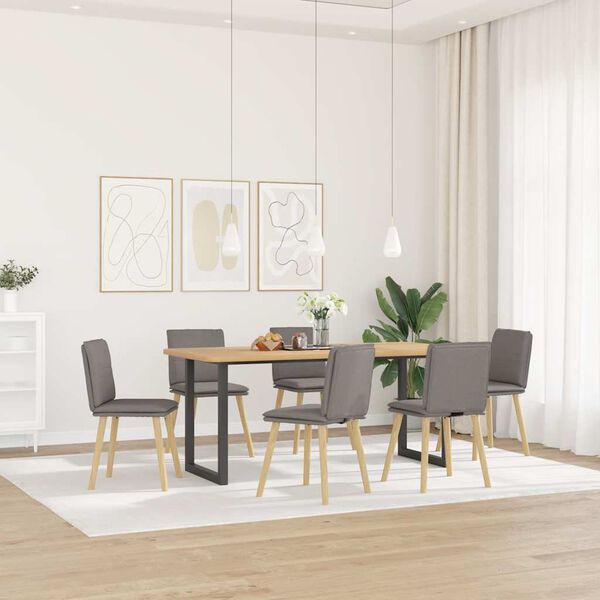 vidaXL Esszimmerst&uuml;hle 6 Stk. Taupe Stoff