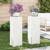 vidaXL Pflanzenst&auml;nder 2 pcs Wei&szlig; 24 x 24 x 75 cm Stahl