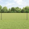 vidaXL Zaun mit Pfosten Grau 0,6 x 100 m Stahl und PVC
