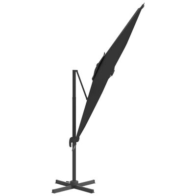 vidaXL Ampelschirm mit Aluminium-Mast Schwarz 400x300 cm