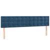 vidaXL Boxspringbett mit Matratze & LED Dunkelblau 200x200 cm Samt