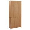 vidaXL B&uuml;cherschrank mit 4 T&uuml;ren 90x35x200 cm Eiche Massivholz & Glas