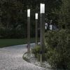 vidaXL Pollerleuchten mit Sensor&Steckdose 3 Stk. 110 cm Edelstahl IP44