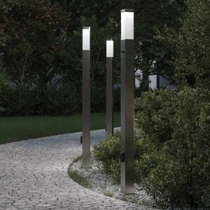 vidaXL Pollerleuchten mit Sensor&Steckdose 3 Stk. 110 cm Edelstahl IP44