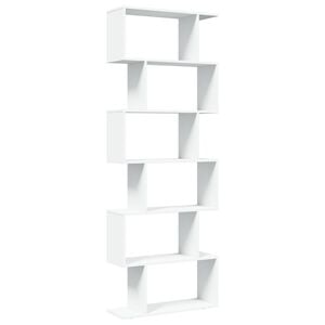 vidaXL Raumteiler-B&uuml;cherregal 6 Etagen Wei&szlig; 70x24x193 cm Holzwerkstoff