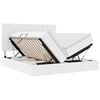 vidaXL Bett mit Stauraum und LED Reinwei&szlig; 200 x 200 cm Kunstleder
