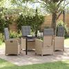 vidaXL Garten Essgruppe mit Kissen 5 pcs Beige Poly-Rattan