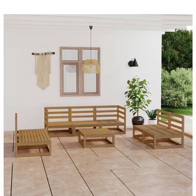 vidaXL 8-tlg. Garten-Lounge-Set Honigbraun Massivholz Kiefer