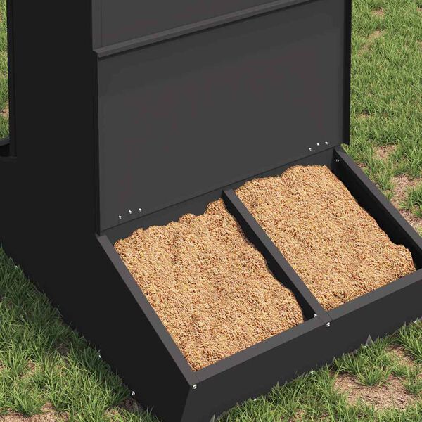 vidaXL Schweinfutterspender Schwarz 82 x 51 x 91,5 cm