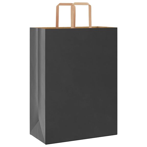 vidaXL Papiertragetaschen 250 Stk. mit Henkeln Schwarz 32x17x44 cm