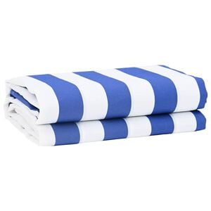 vidaXL Markisenersatzstoff Blau und Wei&szlig; 1000 x 160 cm Polyester
