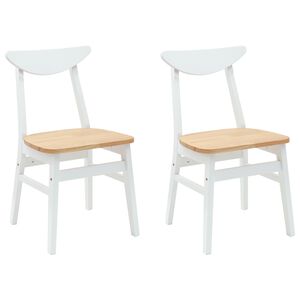 vidaXL Esszimmerst&uuml;hle 2 stk. Massives Gummiholz Wei&szlig;