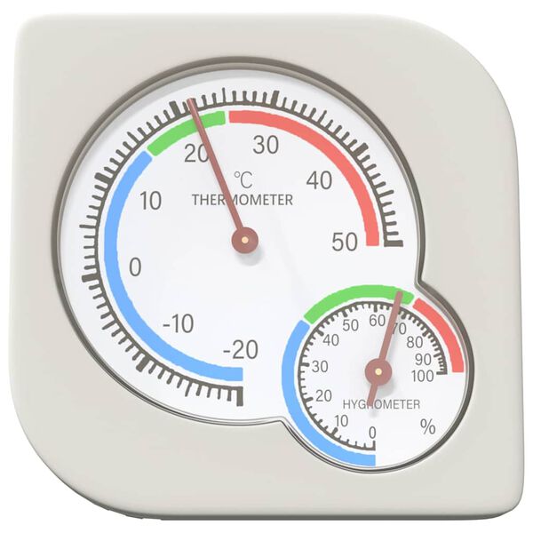 vidaXL Thermo-Hygrometer Wei&szlig; 7,5 x 7,5 x 1,2 cm ABS