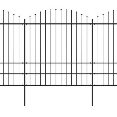 vidaXL Gartenzaun mit Speerspitzen Stahl (1,75 - 2) x 6,8 m Schwarz
