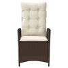 vidaXL 3-tlg. Bistro-Set mit Kissen Braun Poly Rattan