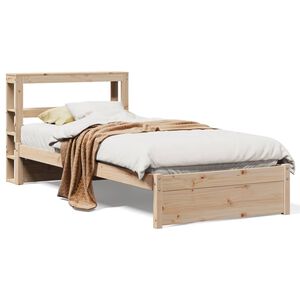 vidaXL Bettgestell mit Kopfteil ohne Matratze 75x190 cm