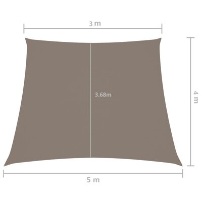 vidaXL Sonnensegel Oxford-Gewebe Trapezförmig 3/5x4 m Taupe