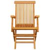 vidaXL Gartenst&uuml;hle mit Grauen Kissen 3 Stk. Massivholz Teak