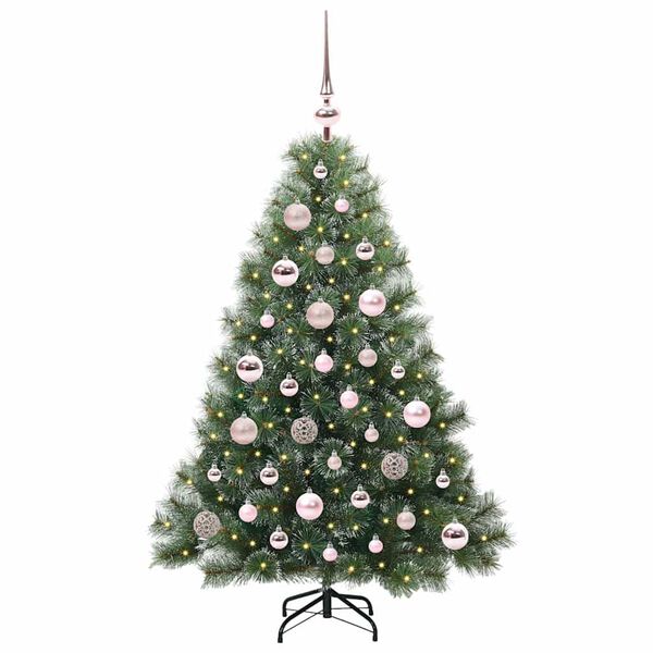 vidaXL K&uuml;nstlicher Weihnachtsbaum mit 150 LEDs Gr&uuml;n 120 cm PE und PVC