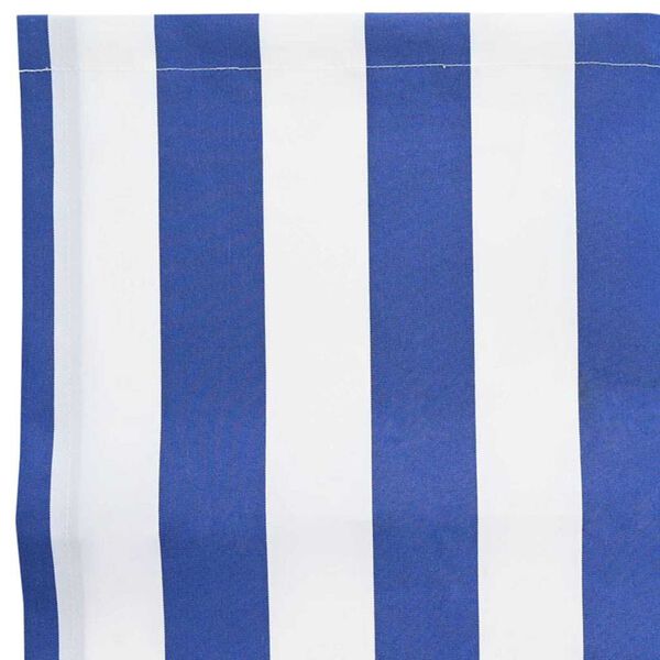 vidaXL Markisenersatz Blau und Wei&szlig; 1000 x 160 cm Polyesterleinwand